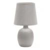 Tischleuchte Aus Keramik Mit Stoffschirm Rund Sockel E14 Hellgrau L170xB170xH310mm