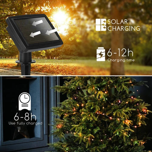 12m LED Lichterkette Mit 100 LEDs Solarbetrieben – Bild 5