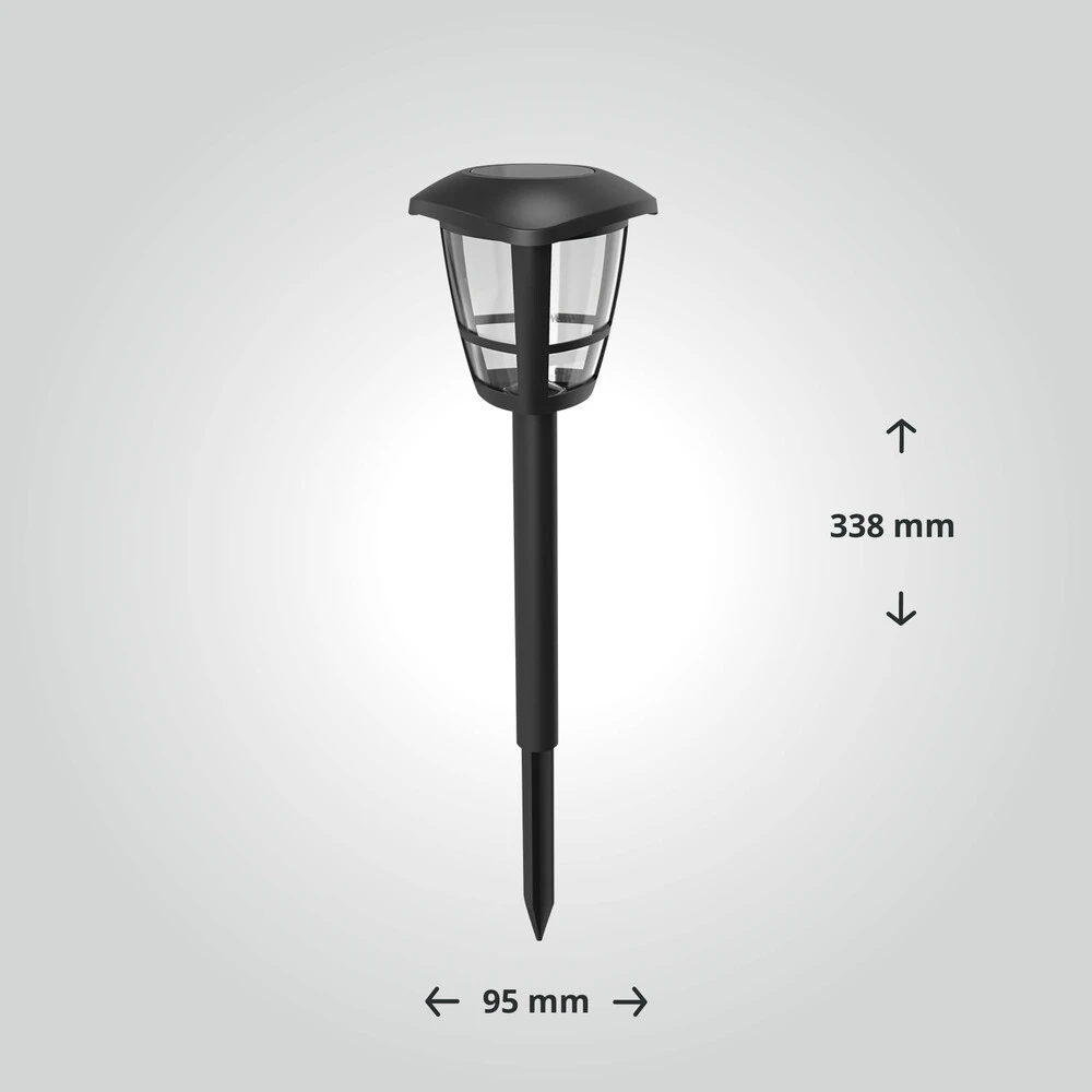 LED Solar-Gartenleuchte Wegeleuchte Erdspieß 0,06W 6500K L95xB95xH338mm – Bild 6