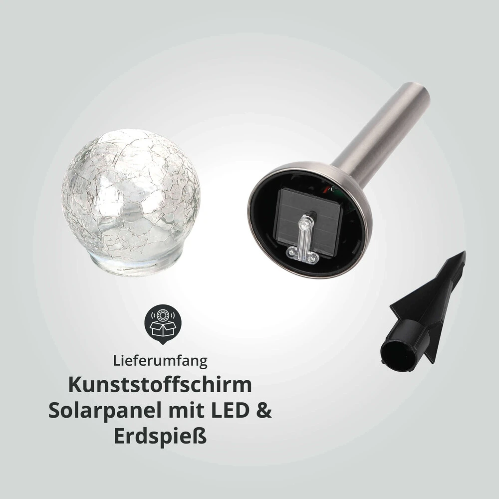 LED Solar-Gartenleuchte Wegeleuchte Erdspieß 0,08W RGB L80xB80xH358mm – Bild 5