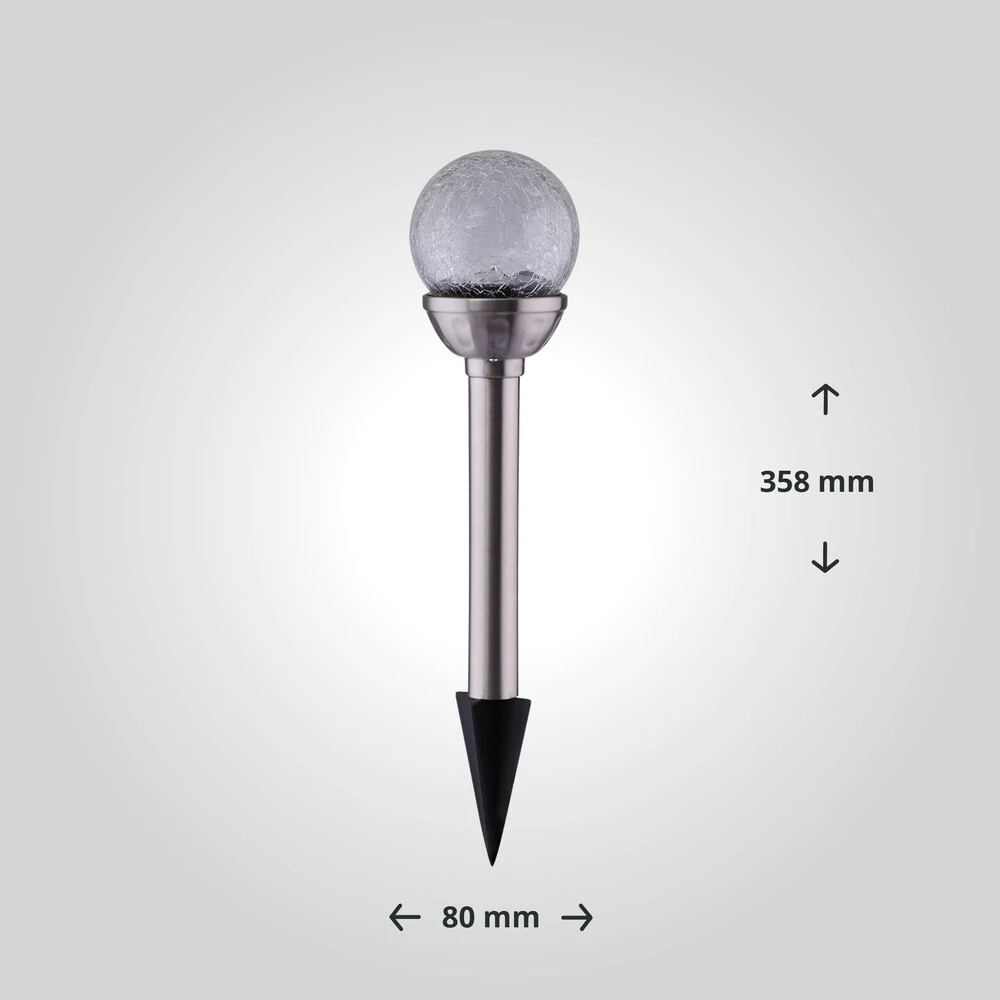 LED Solar-Gartenleuchte Wegeleuchte Erdspieß 0,08W RGB L80xB80xH358mm – Bild 6