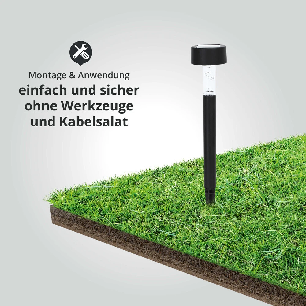 LED Solar-Gartenleuchte Wegeleuchte Erdspieß RGBY Mit Farbwechsel L56xB56xH350mm – Bild 4