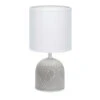 Tischleuchte Aus Keramik Mit Stoffschirm Rund Sockel E14 Weiß/grau/gemustert L130xB130xH260mm