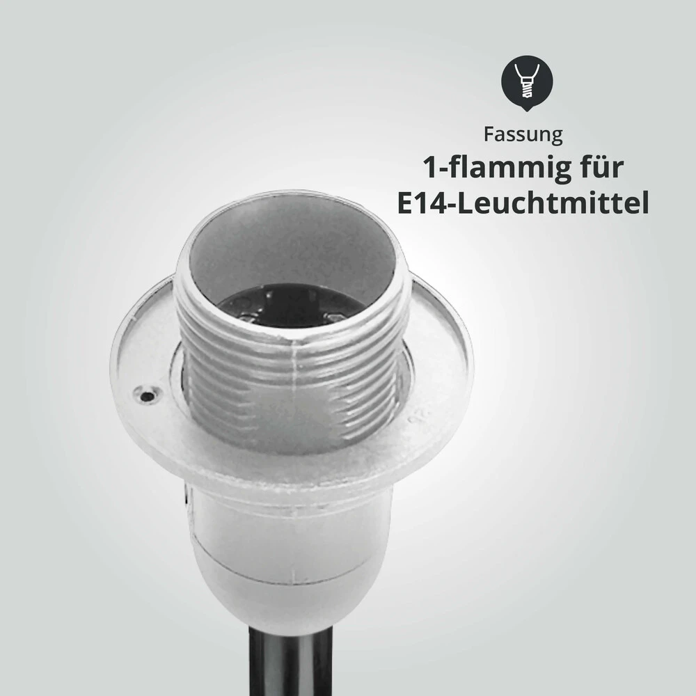 Tischleuchte Aus Keramik Mit Stoffschirm Rund Sockel E14 Weiß/hellblau L140xB140xH230mm – Bild 2