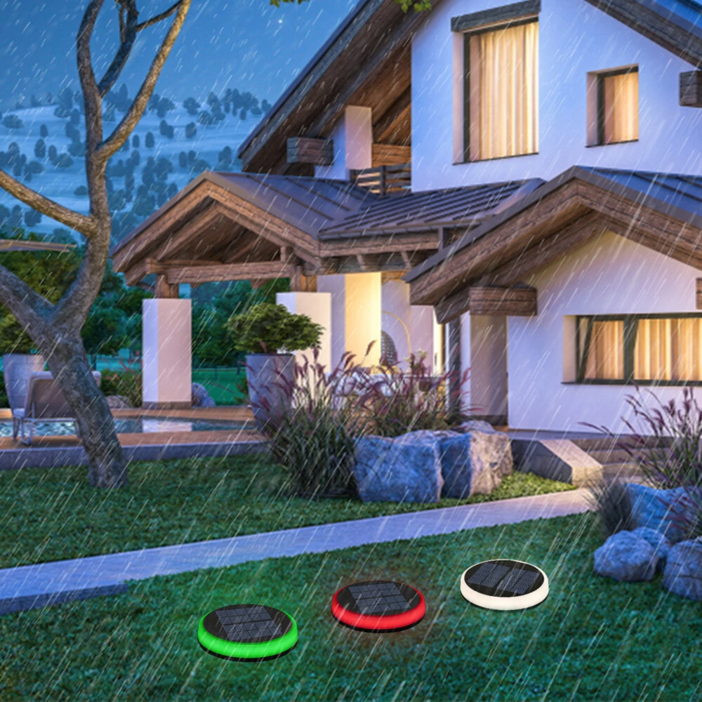 LED Solar-Gartenleuchte Bodenleuchte Teller 0,6W RGB 10lm Ø165xH31mm – Bild 4