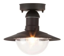 Außendeckenleuchte Oslo 8716, E27, Metall, Schwarz, Rund, ø240mm