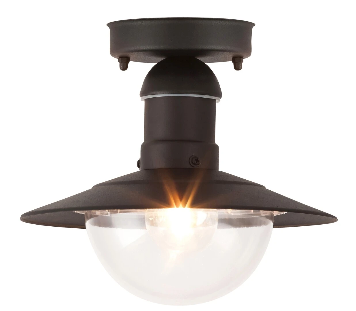 Außendeckenleuchte Oslo 8716, E27, Metall, Schwarz, Rund, ø240mm