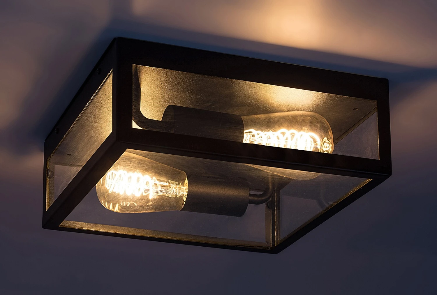 Außendeckenleuchte Zaton 7070, E27, Rostfreier Stahl, Schwarz, 28x28cm – Bild 2