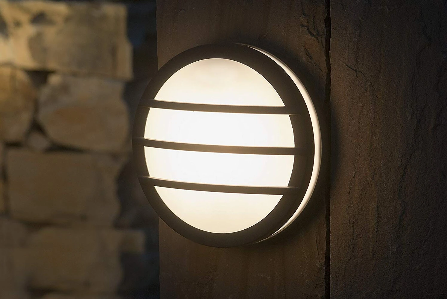 LUTEC Fassaden-/Außen-Wandleuchte SEINE 3361 GR Rund Anthrazit Alu E27 IP54 – Bild 4