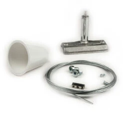 Seilabhängung (1 Stk) Für 3ph Stromschiene Classic Mit Gegenstück Inkl. Baldachin Und Stahlseil 2m - 117606