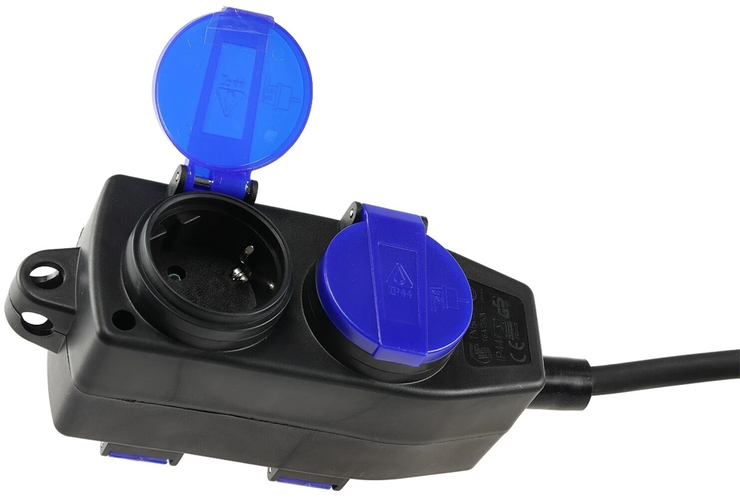 Gartensteckdose Für Außen, 4-fach, IP44, Mit Aufhänger, 5m Zuleitung – Bild 2