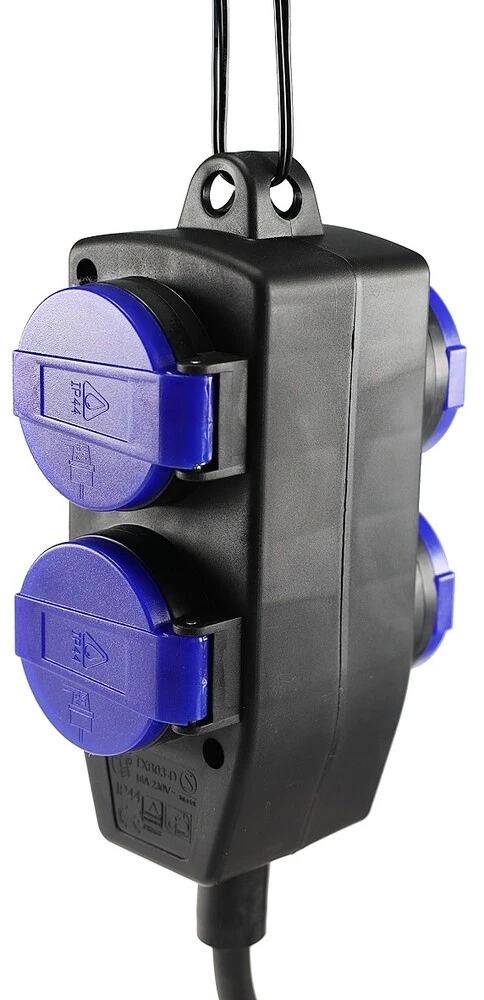 Gartensteckdose Für Außen, 4-fach, IP44, Mit Aufhänger, 5m Zuleitung – Bild 3