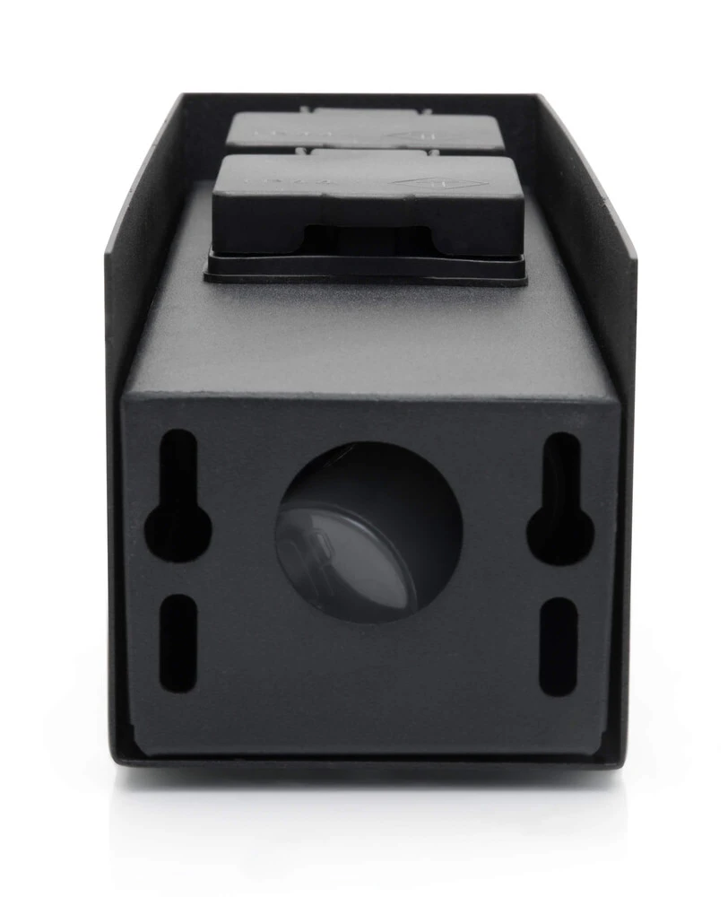 Außensteckdose 2 Steckplätze Metall Schwarz Matt – Bild 4