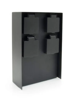 Außensteckdose 4 Steckplätze Metall Schwarz Matt