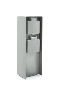 Außensteckdose 2 Steckplätze Silber