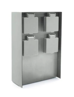 Außensteckdose 4 Steckplätze Silber