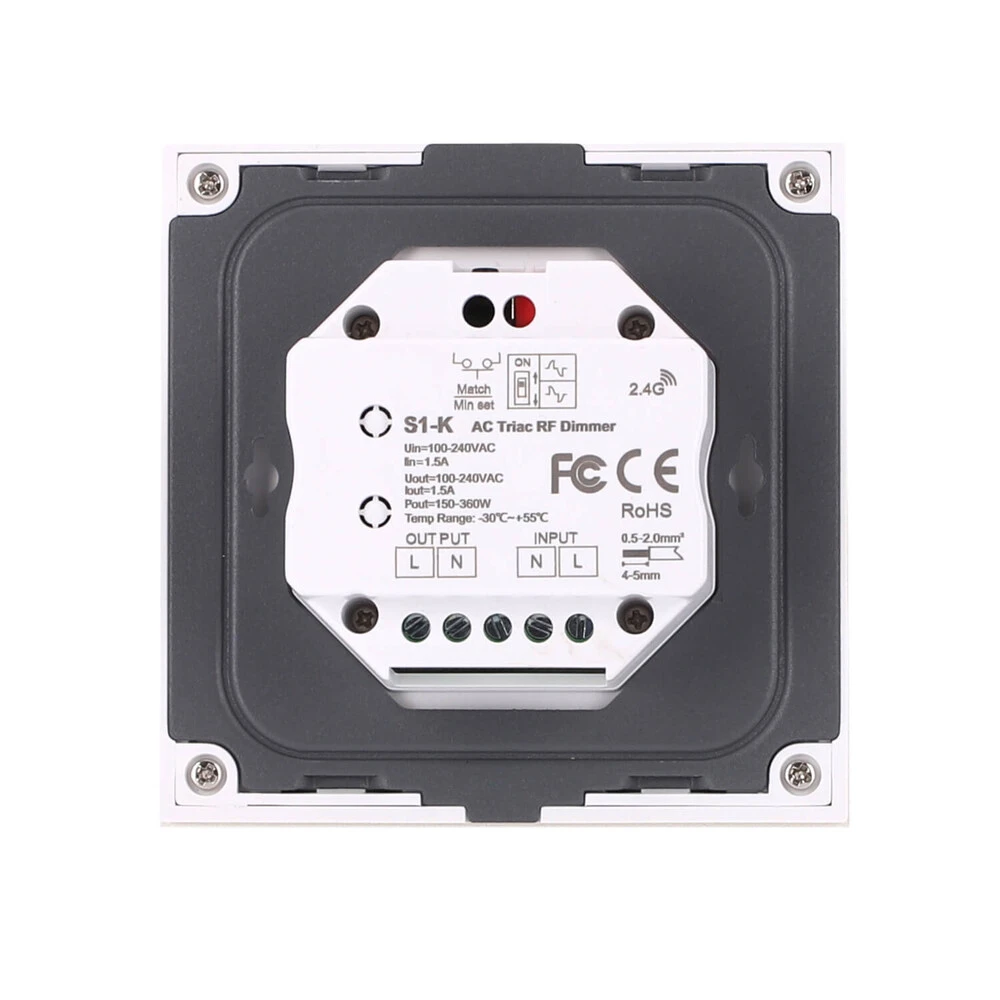 Drehknopf Weiß - Triac Dimmer 220V LED Leuchtmittel Unterputz, Weiß – Bild 2