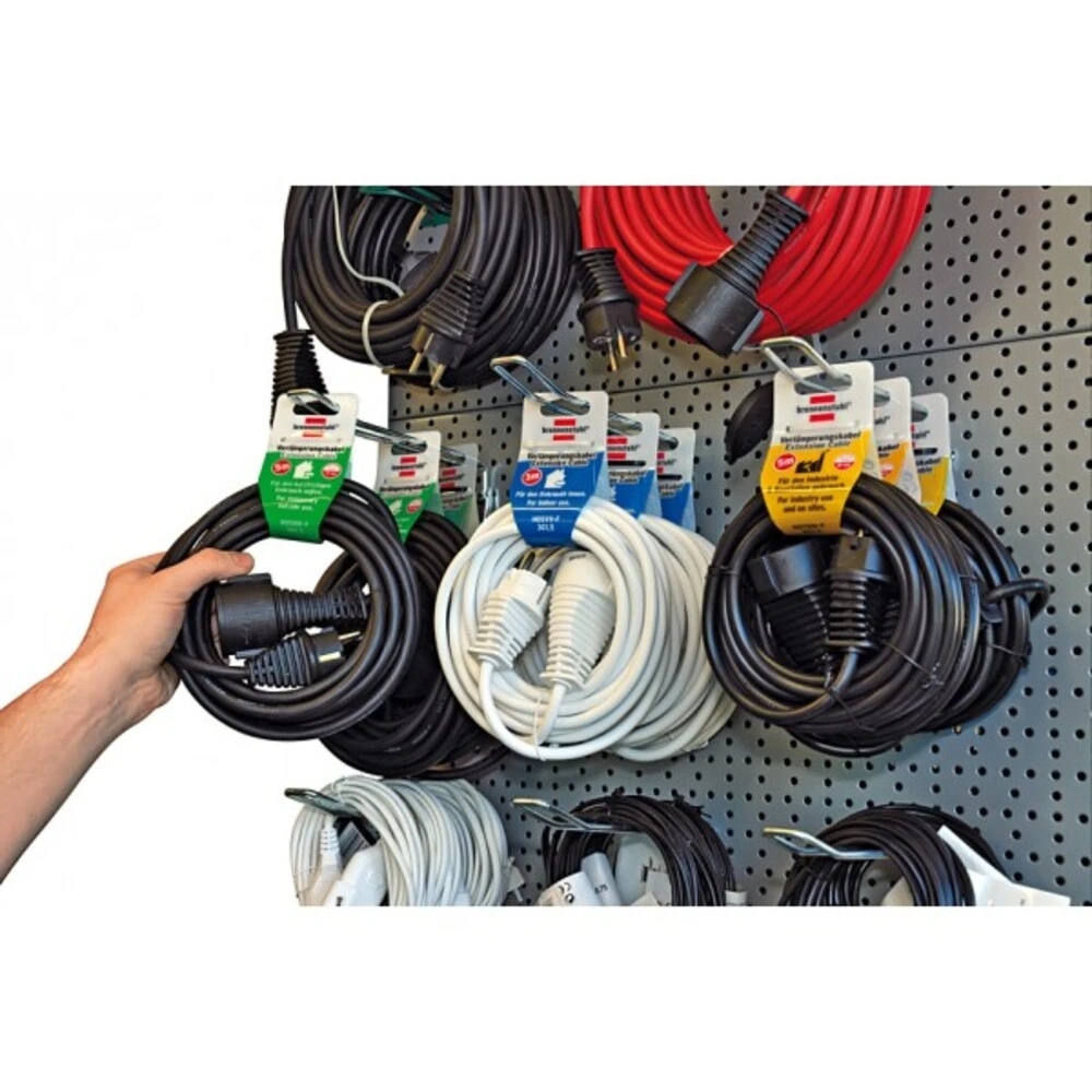 Brennenstuhl Qualitäts-Kunststoff-Verlängerungskabel IP20 2m H05VV-F 3G1,5 Weiß – Bild 2