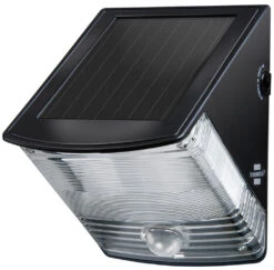 Brennenstuhl LED Wandleuchte Mit Solarpanel Bewegungsmelder IP44 2xLED 0,5W 85lm Schwarz