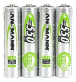 ANSMANN 4er NiMH Hochleistungsakku Batterie Micro AAA 1,2V 550mAh MaxE