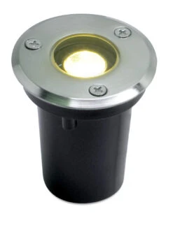 LED Bodeneinbaustrahler Sohra - Rund 1W Für Aussen Und Innen IP65 In Edelstahl Poliert - Warmweiß Echt-Glas LED Warmweiß 230V Terrasse Garten Küche Wege