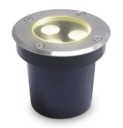 LED Bodeneinbaustrahler Brandis - Rund 3W Für Aussen Und Innen IP65 In Edelstahl Poliert - Warmweiß Echt-Glas LED Warmweiß 230V Terrasse Garten Küche Wege