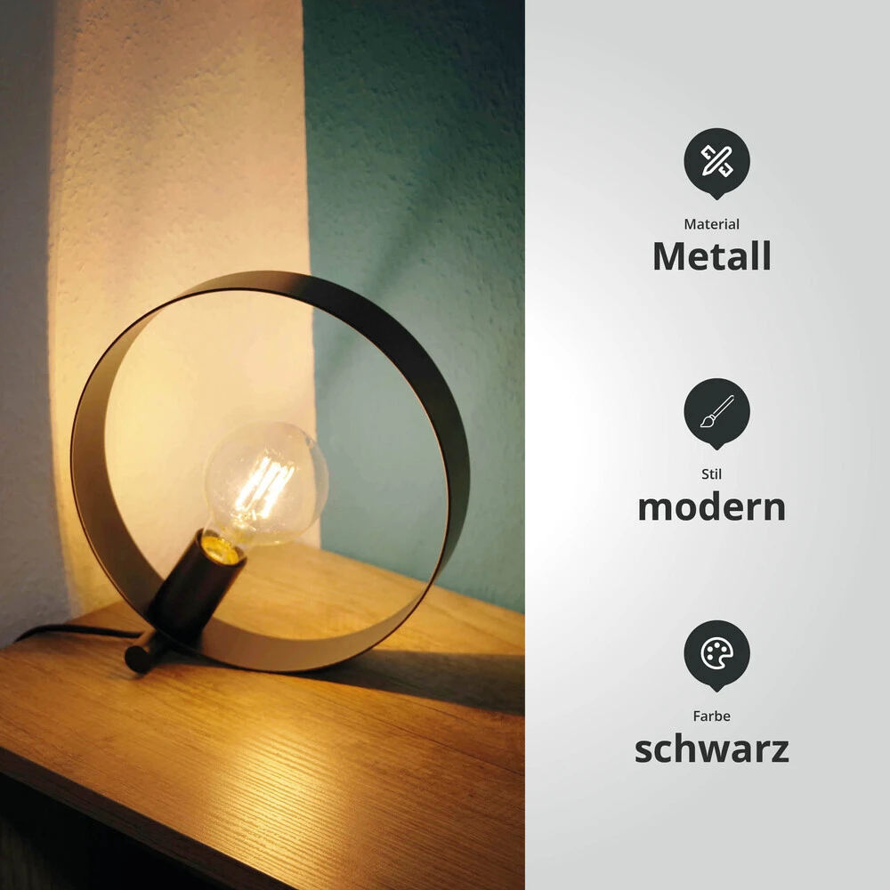 24317 Tischleuchte "Maya" Schwarz – Bild 8