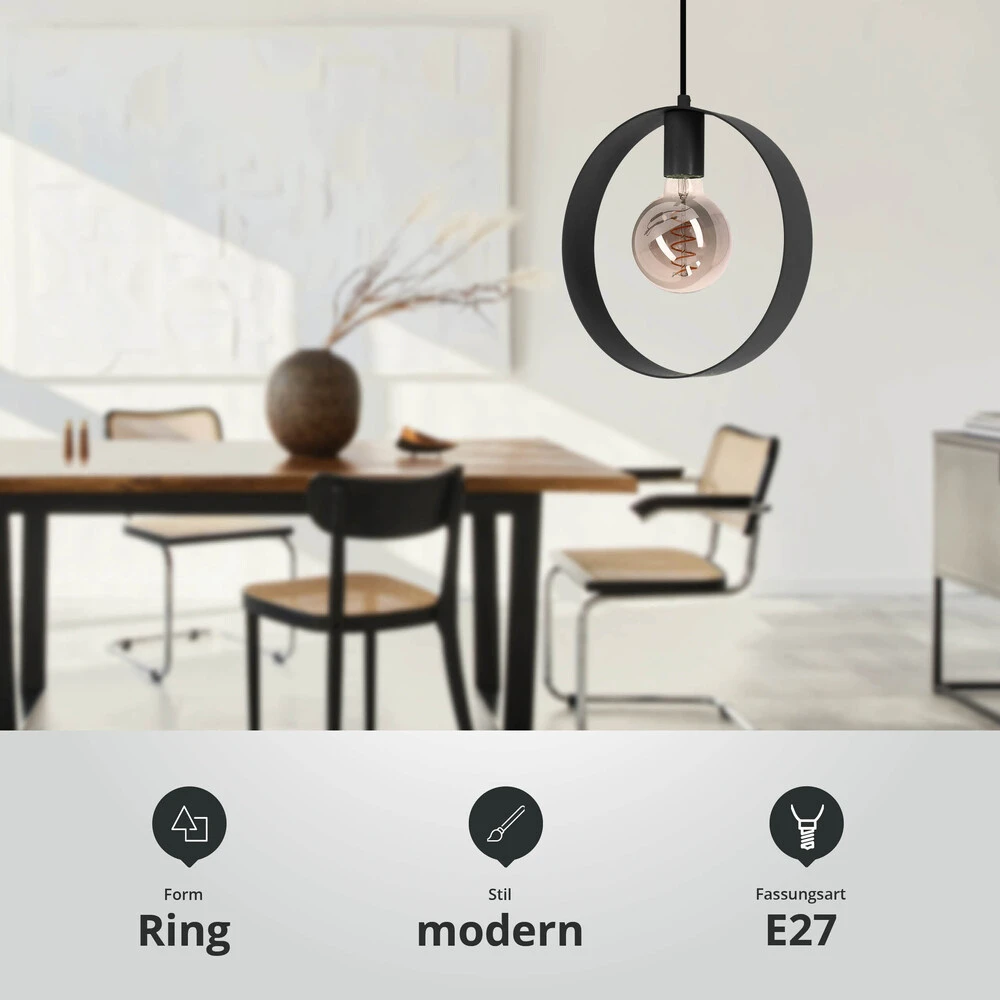 24327 Pendelleuchte "Maya" Schwarz – Bild 6