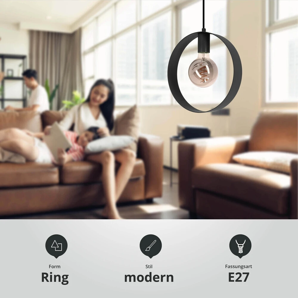 24327 Pendelleuchte "Maya" Schwarz – Bild 8