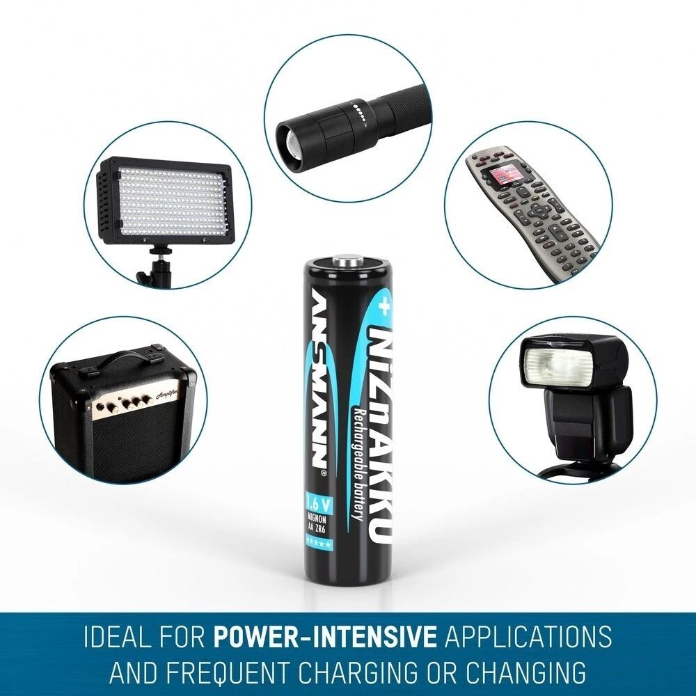 ANSMANN 4er NiZn Hochleistungsakku Batterie Mignon AA 1,6V 2500mWh – Bild 4