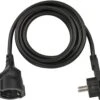 Brennenstuhl Qualitäts-Kunststoff-Verlängerungskabel Mit Flachstecker IP20 3m H05VV-F3G1,5 Schwarz