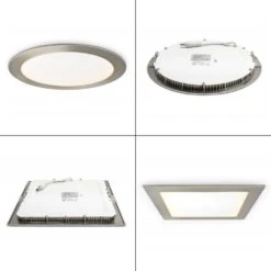 LED Panel 18W - Metalloptik - Warmweiß Nicht Dimmbar Quadratisch