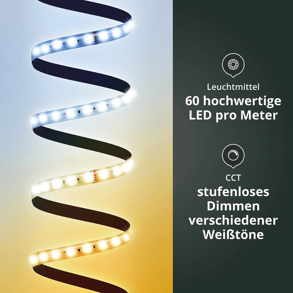 Premium 24V RGB CCT 5 In 1 LED Streifen 60 LED/m IP65 1m – Bild 2