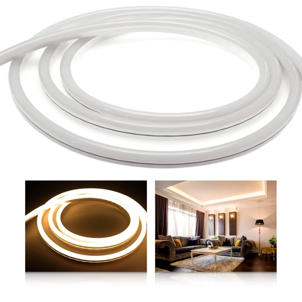 Premium 24V LED NeonFlex Streifen IP68 Warmweiß 120 LED/m 1m