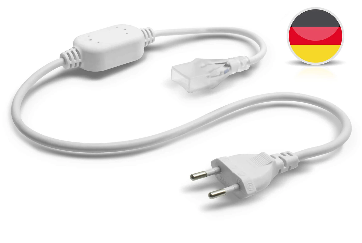 Professional 230V LED NeonFlex Streifen IP66 Warmweiß SET 1m, Netzanschlusskabel DE 80 Cm – Bild 3