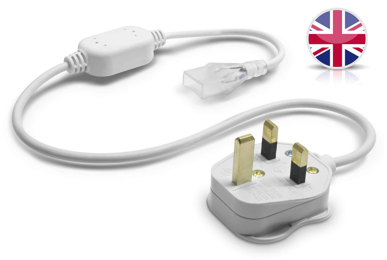 Professional 230V LED NeonFlex Streifen IP66 Warmweiß SET 1m, Netzanschlusskabel DE 80 Cm – Bild 7