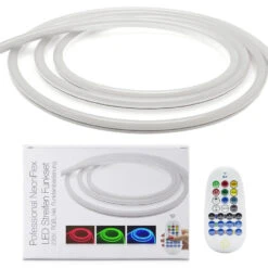 Professional 230V LED NeonFlex Streifen IP66 RGB Funk-SET DE 1m