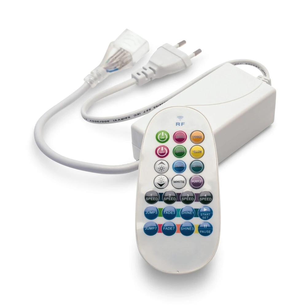 Funkfernbedienung Controller Dimmer Netzkabel 230V Für RGB NeonFlex LED Streifen