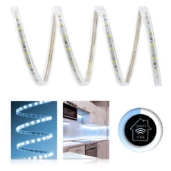Professional 230V LED Streifen IP68 Kaltweiß 60 LED/m 3528 Smart Home-Set 17m