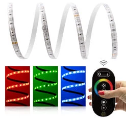 Premium 24V LED Streifen IP65 RGB 60 LED/m 5050 Funk-SET & Netzteil 1m