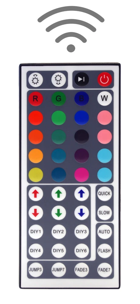 Comfort 12V LED Streifen IP65 RGB 30 LED/m 5050 IR-SET Mit 44 Tasten Fernbedienung & Netzteil 1m – Bild 5
