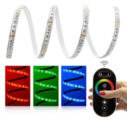 Comfort 12V LED Streifen IP65 RGB 60 LED/m 5050 Funk-SET & Netzteil 1m