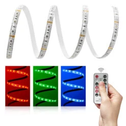 Comfort 12V LED Streifen IP65 RGB 60 LED/m 5050 IR-SET Mit 17 Tasten Fernbedienung & Netzteil 1m