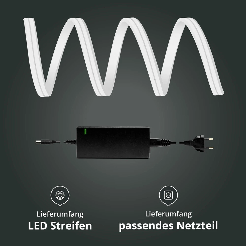 Premium 24V LED NeonFlex Streifen IP65 Neutralweiß Schmal SET Netzteil 1m – Bild 2