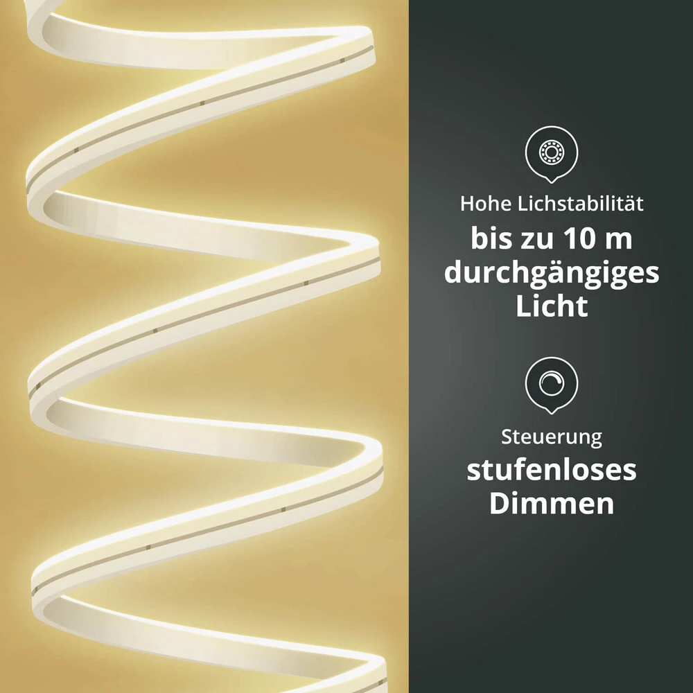 Premium 24V LED NeonFlex Streifen IP65 Warmweiß Schmal Funk-SET & Netzteil 1m – Bild 4