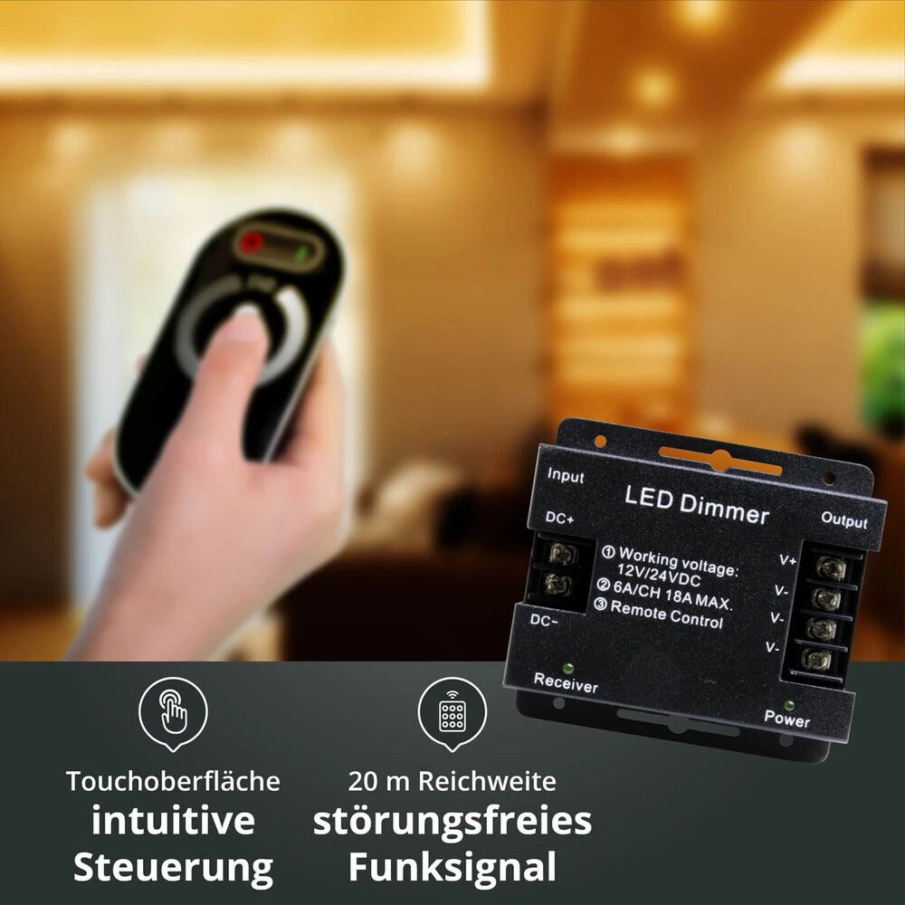 Premium 24V LED NeonFlex Streifen IP65 Warmweiß Schmal Funk-SET & Netzteil 1m – Bild 6