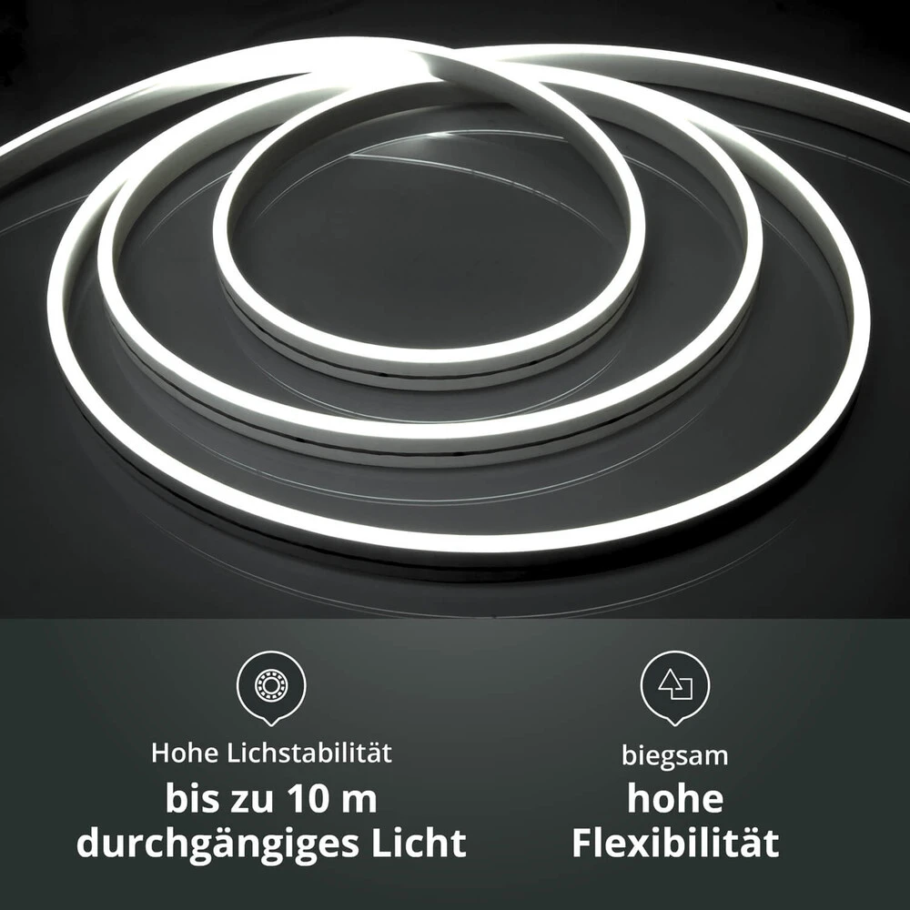 Premium 24V LED NeonFlex Streifen IP65 Neutralweiß Schmal SET Netzteil 1m – Bild 3
