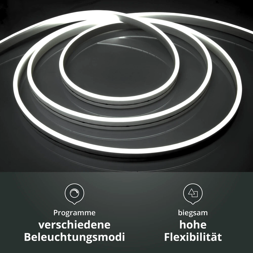 Premium 24V LED NeonFlex Streifen IP65 Neutralweiß Schmal Funk-SET & Netzteil 1m – Bild 3