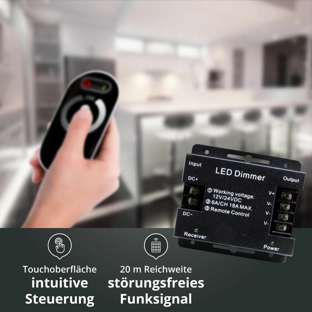 Premium 24V LED NeonFlex Streifen IP65 Neutralweiß Schmal Funk-SET & Netzteil 1m – Bild 4