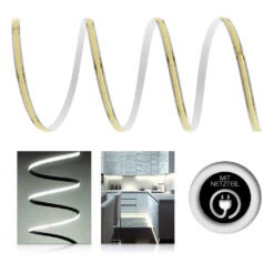 Premium 24V COB LED Streifen IP20 Neutralweiß SET Netzteil 1m